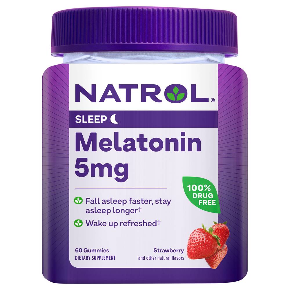 Natrol Melatonin 5mg, Sleep Support, Gummies Strawberry