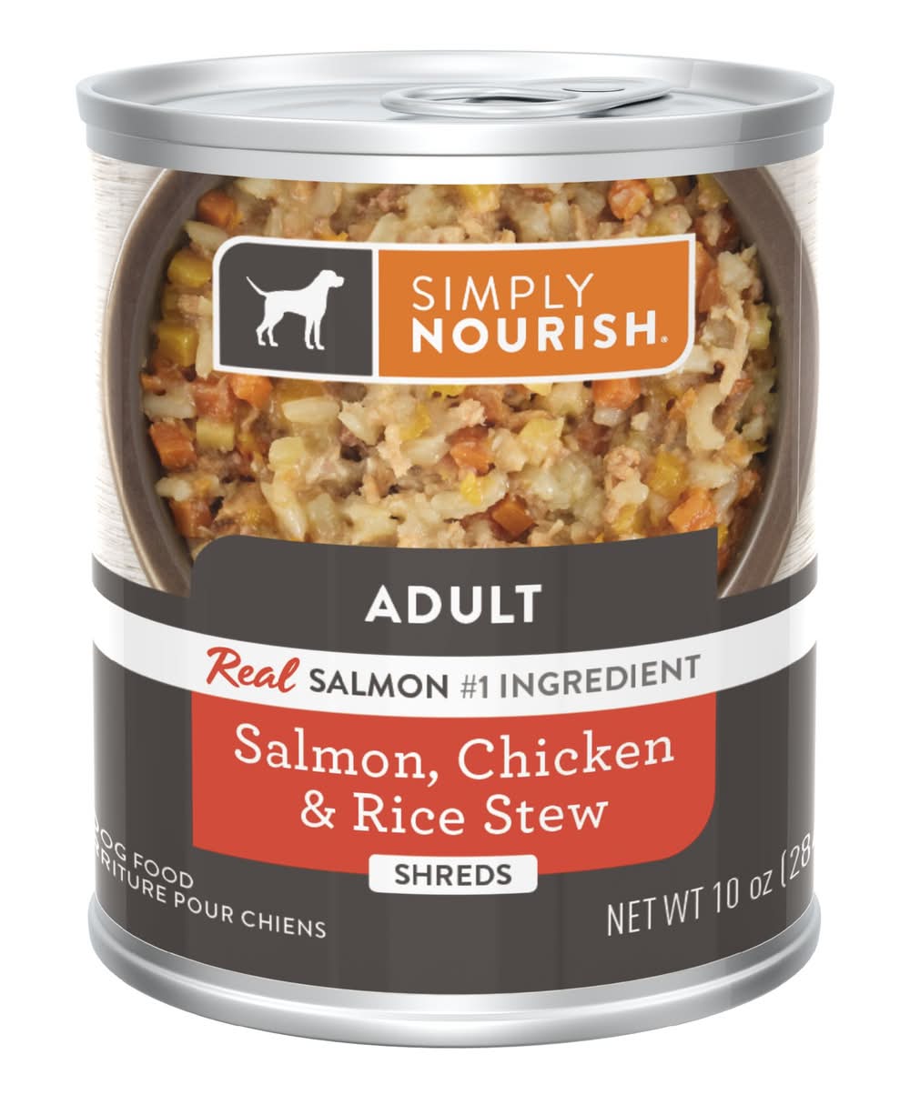Simply Nourish Adult Wet Dog Food - Salmon, Chicken & Rice Stew, 10 oz (Flavor: Salmon & Chicken)