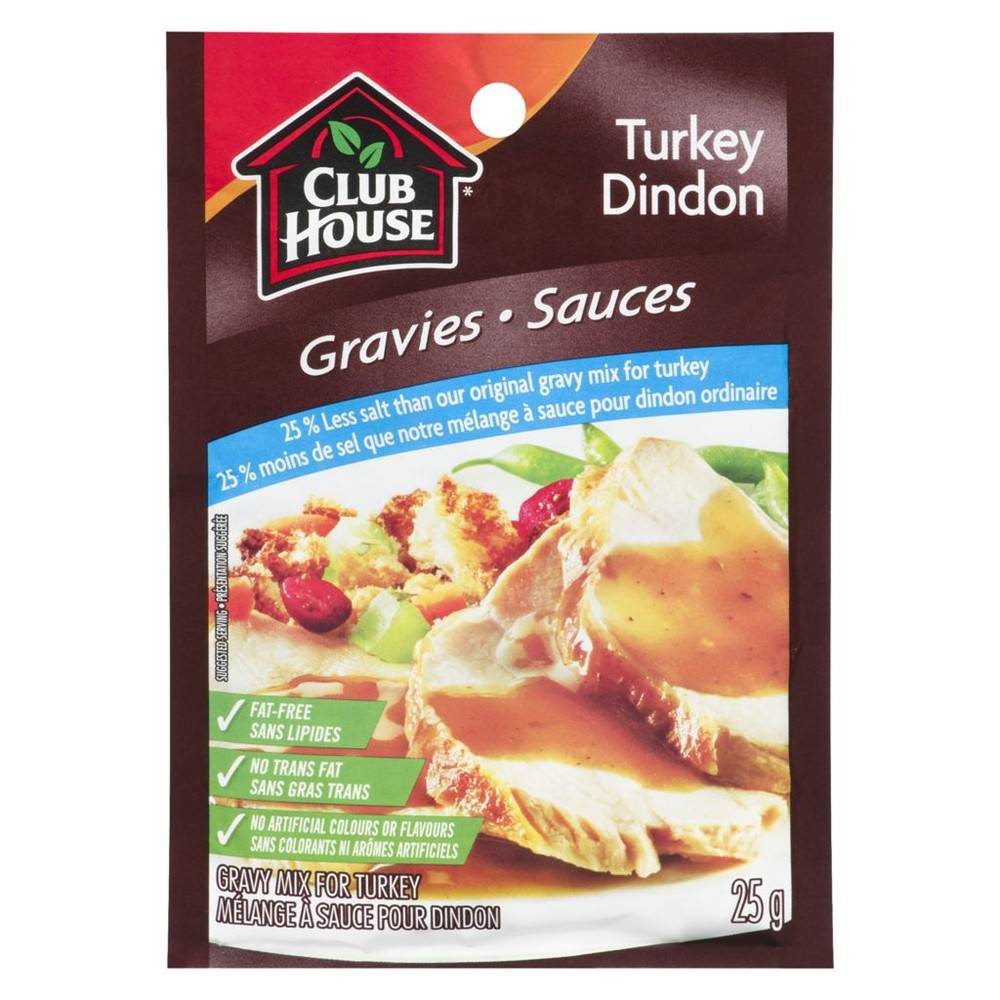 Club House Turkey Gravy Mix, 25% Less Salt (25 g)