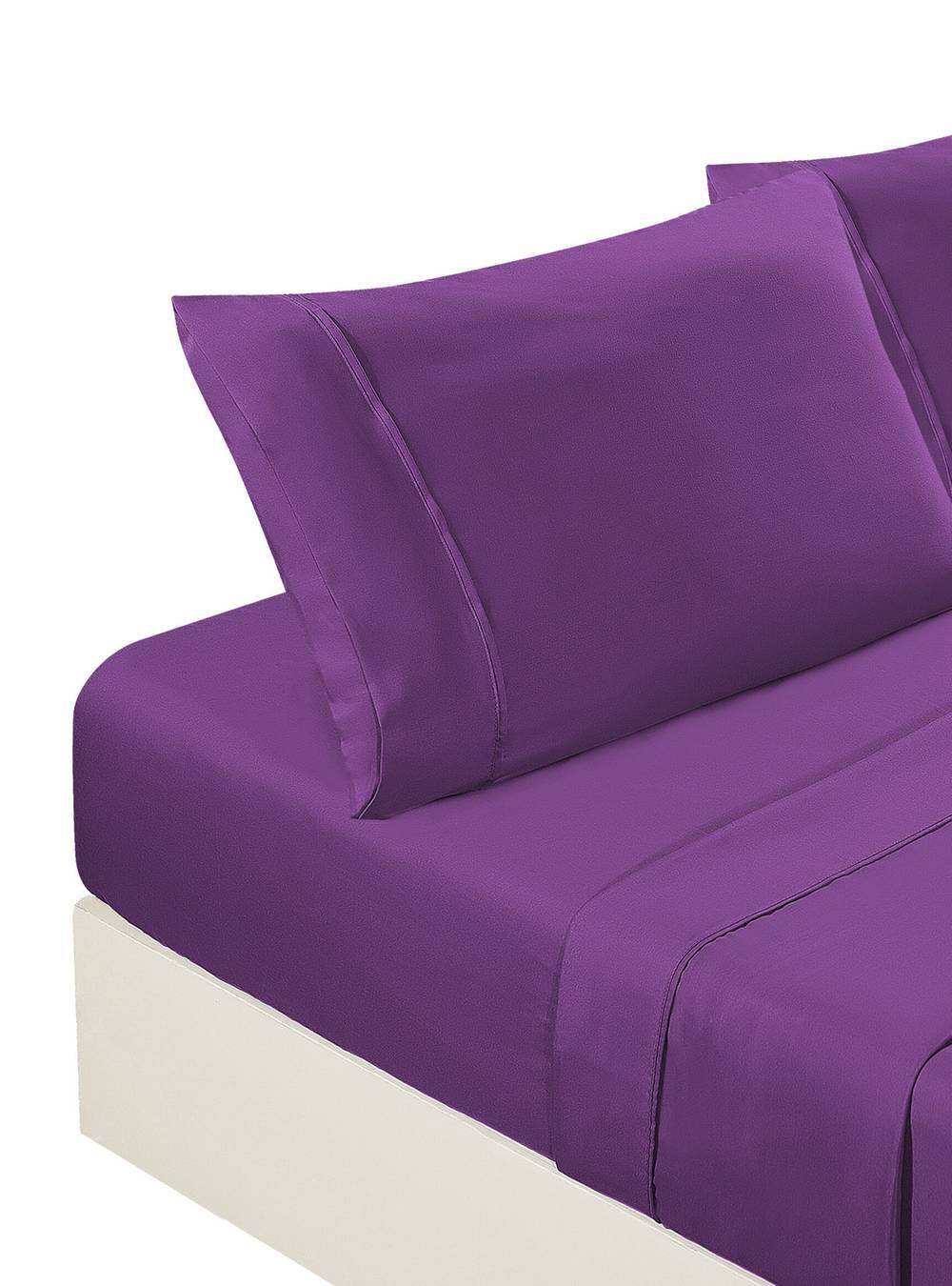 Stylo sábanas microfibra unicolor 2 plazas (color: púrpura)