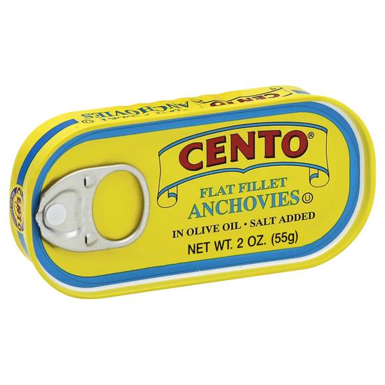 Cento Salt Added Flat Fillet Anchovies in Olive Oil