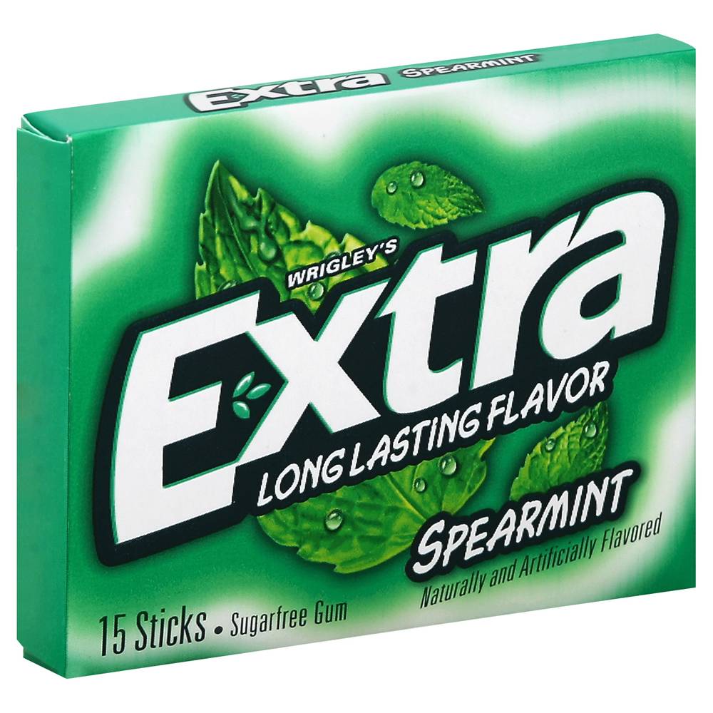 Extra Wrigley's Long Lasting Sugarfree Gum, Spearmint (15 ct)