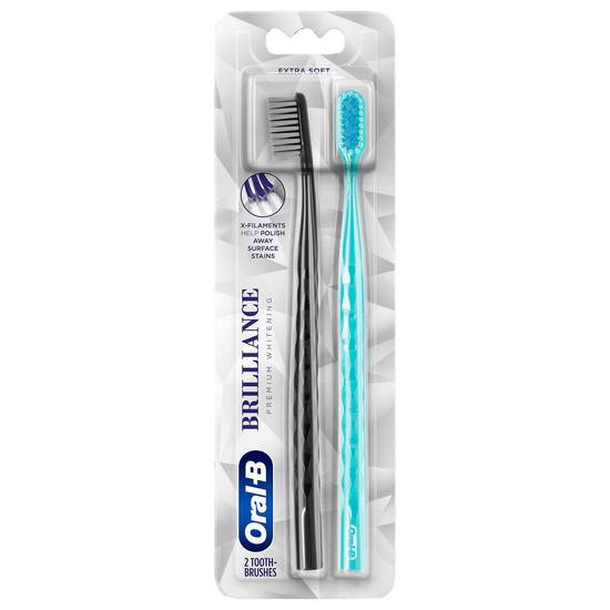 Oral-B Brilliance Premium Whitening Extra Soft Toothbrushes (black-sky blue)