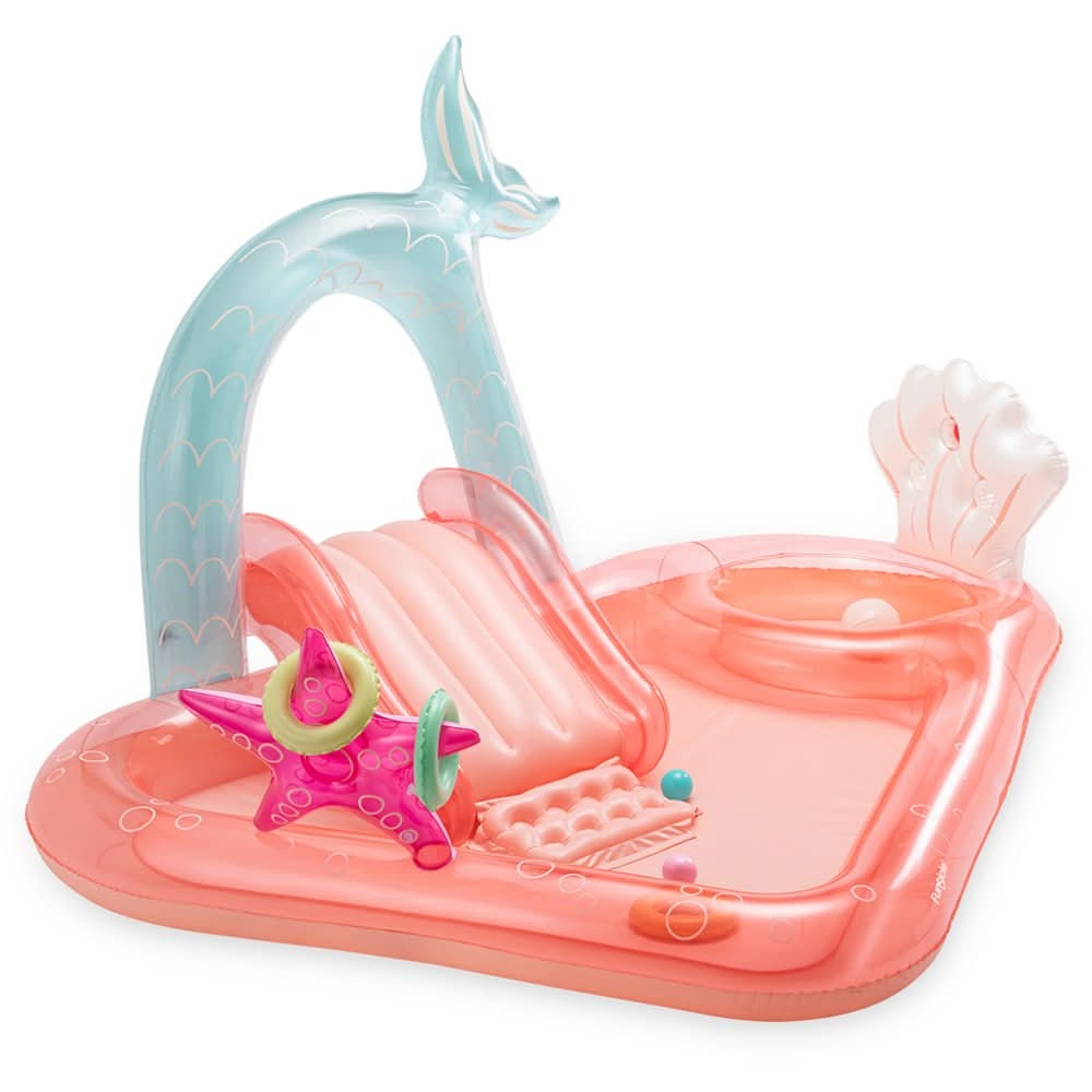 Funsicle Mermaid Dream Playcenter 6.6 ft Inflatable Kids' Pool, Blue / Red