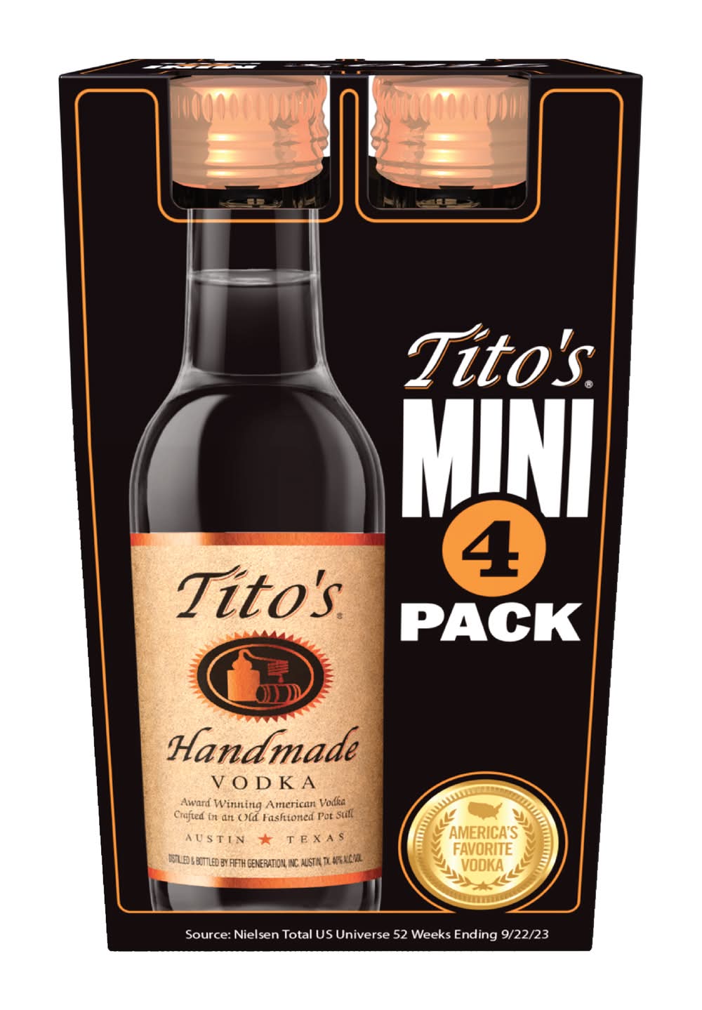 Tito's Handmade Vodka Mini pack (4 x 50 ml)