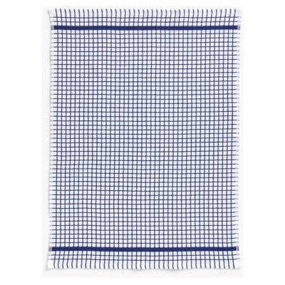 John Lewis ANYDAY Check Terry Cotton Tea Towel, Blue (each)