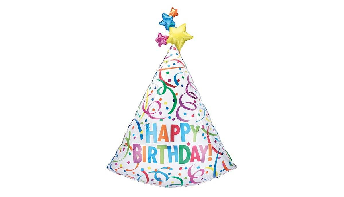 36" Birthday Bash Party Hat Shape Balloon