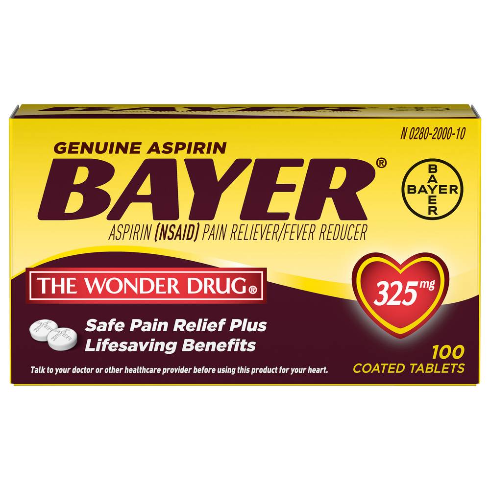 Bayer Coated Tablets 325 mg Aspirin (100 ct)