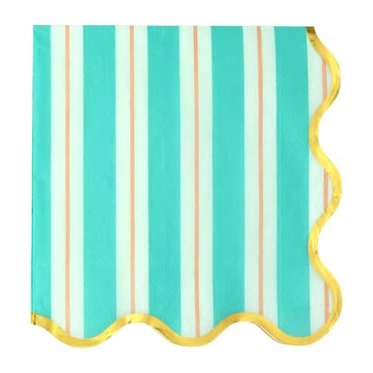 Jonathan Adler X Michaels Teal Stripe Lunch Napkins, 20Ct.