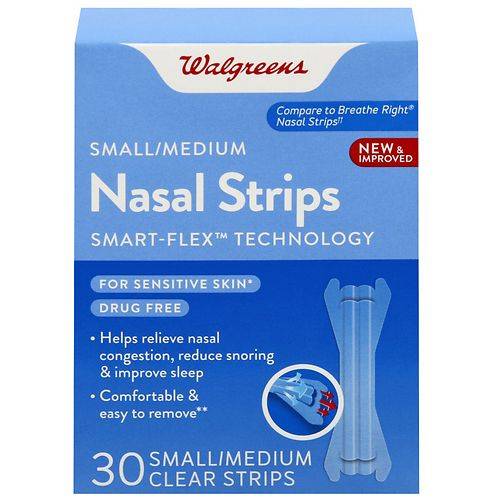 Walgreens Smart-Flex Nasal Strips Small/Medium - 30.0 ea