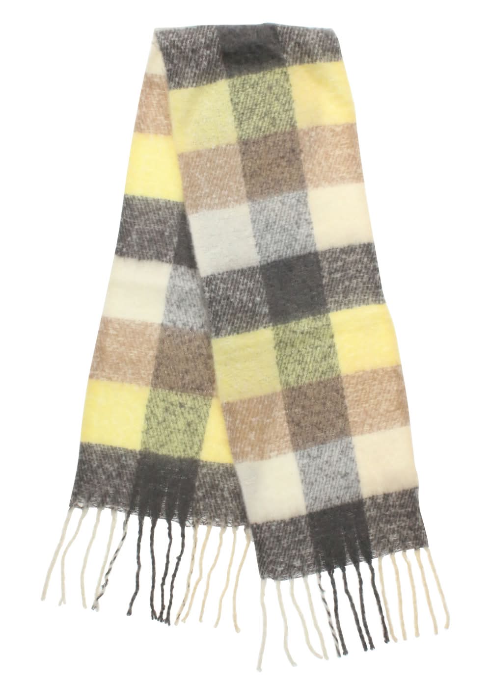 Plaid Blanket Scarf Yellow