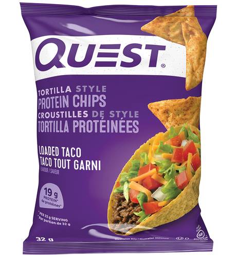 Quest croustilles de style tortilla protéinées - tortilla style protein chips (taco tout garni)