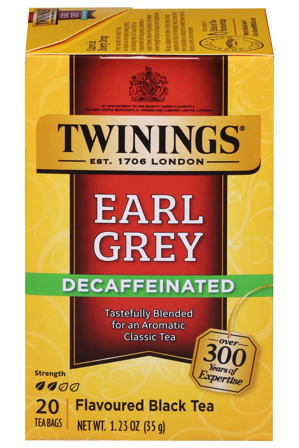 Twinings Decaffeinated Black Tea, Earl Grey (1.3 oz, 20 ct)