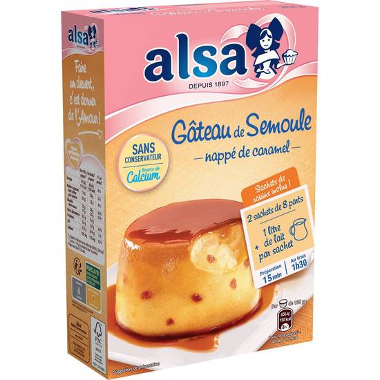 Alsa - Préparation gâteau de semoule nappage caramel