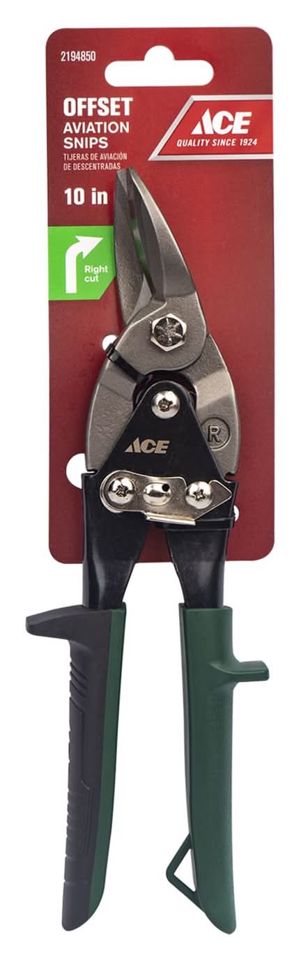Ace 10 In. Drop Forged Steel Style Aviation Snips 19 Ga.