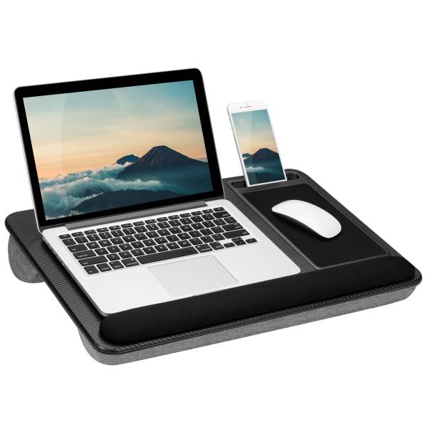 Lapgear Home Office Pro Lap Desk, 21.1" X 14" X 2.6", Black Carbon