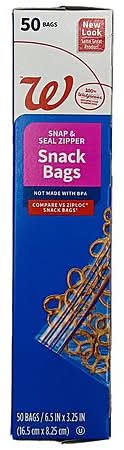 Walgreens Snap & Seal Zipper Snack Bags (50 ct)