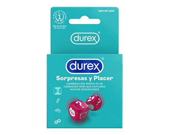 Durex condones sorpresas y placer (3 un)