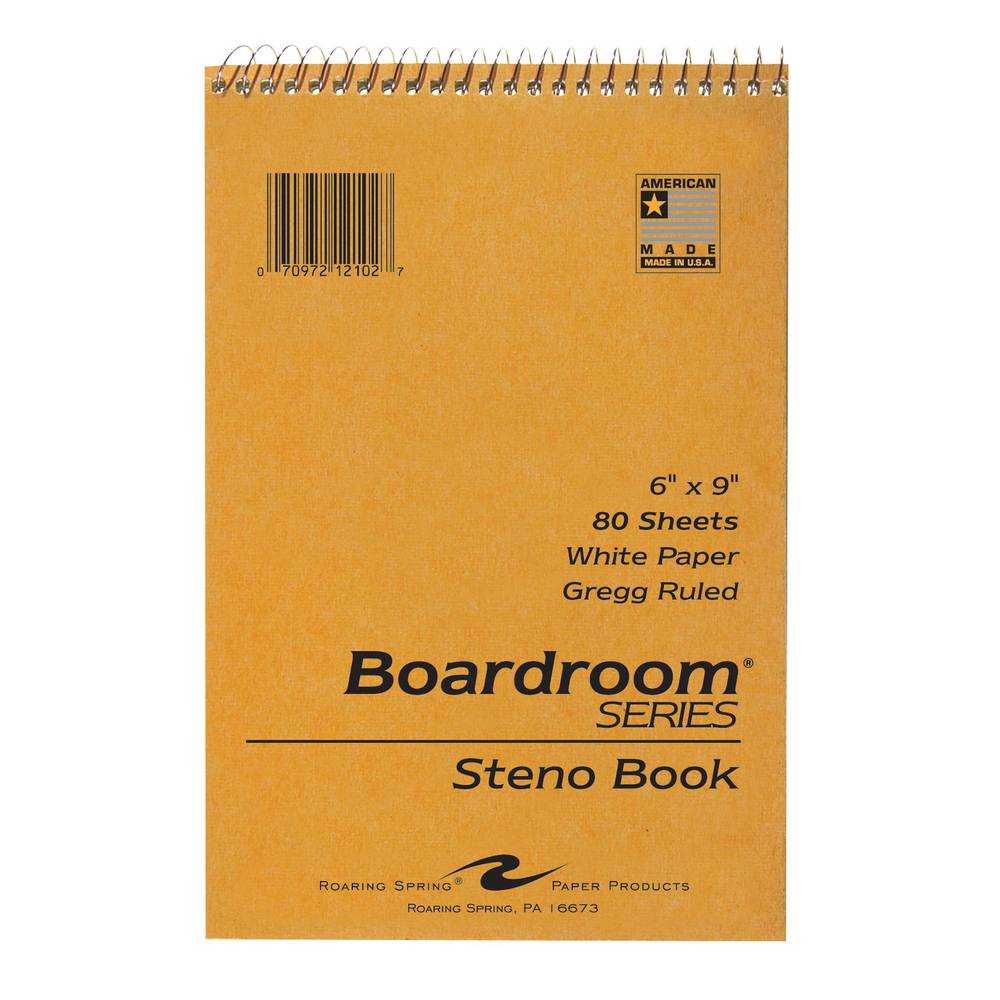 The Boardroom Steno Notebook Roaring Spring ( 6" x 9"/ white)