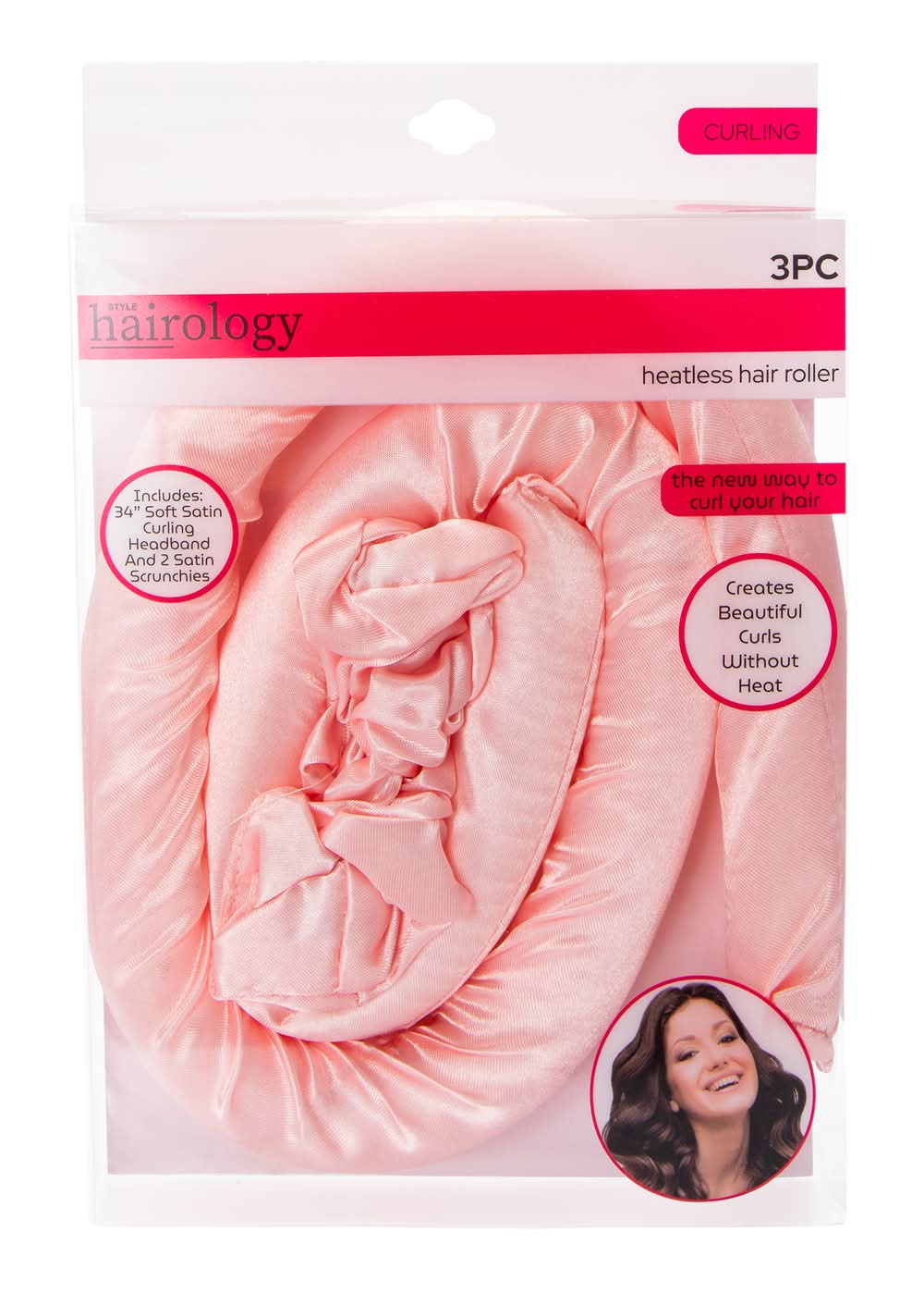 Heatless Hair Roller Set Pink