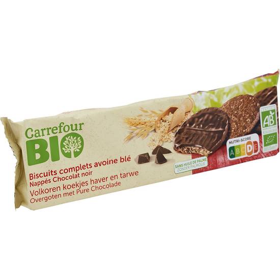 Carrefour Bio - Biscuits avoine blé chocolat noir