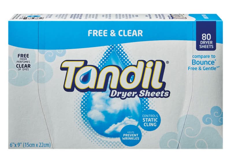 Tandil Free & Clear Fabric Softener Sheets, 6x9 in (80 ct)