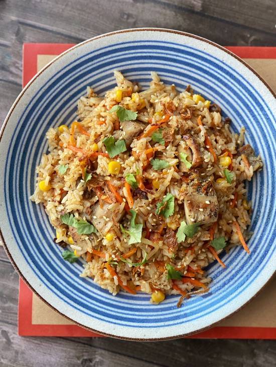 Pad Thai Sticky Fried Rice with Lemongrass Chicken