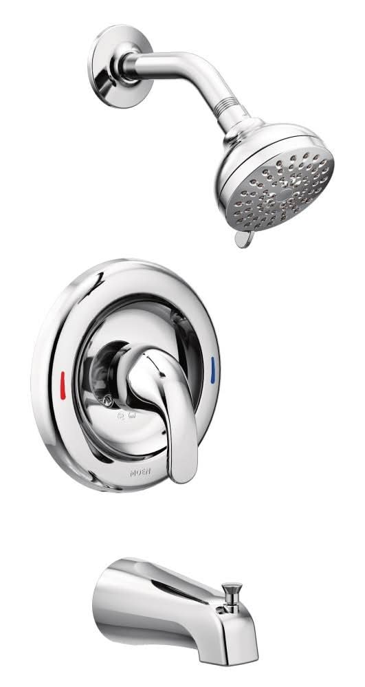 Moen Adler Chrome 1-handle Multi-function 3.5-in Round Bathtub and shower Faucet ( Valve Included )