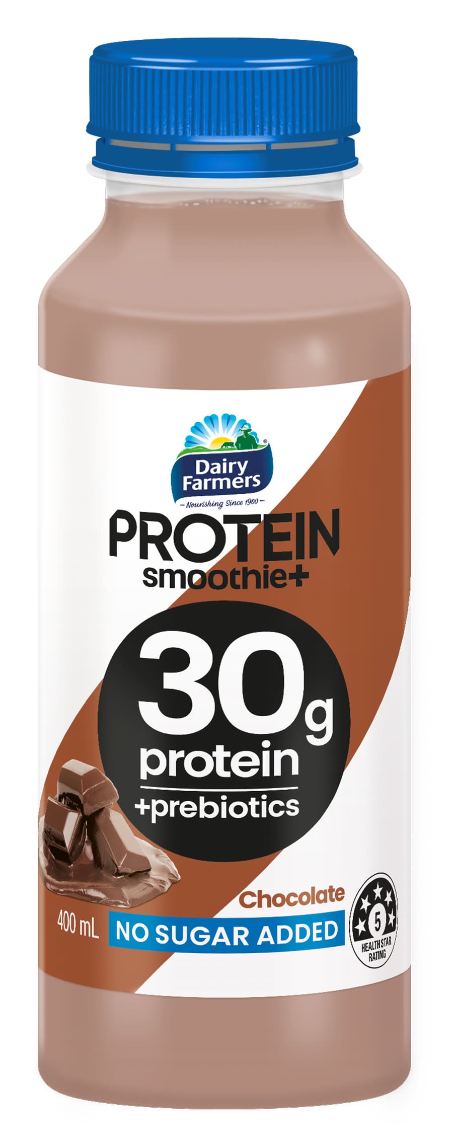 Dairy Farmers No Sugar Added Prebiotics + Protein Smoothie, Chocolate (400mL)