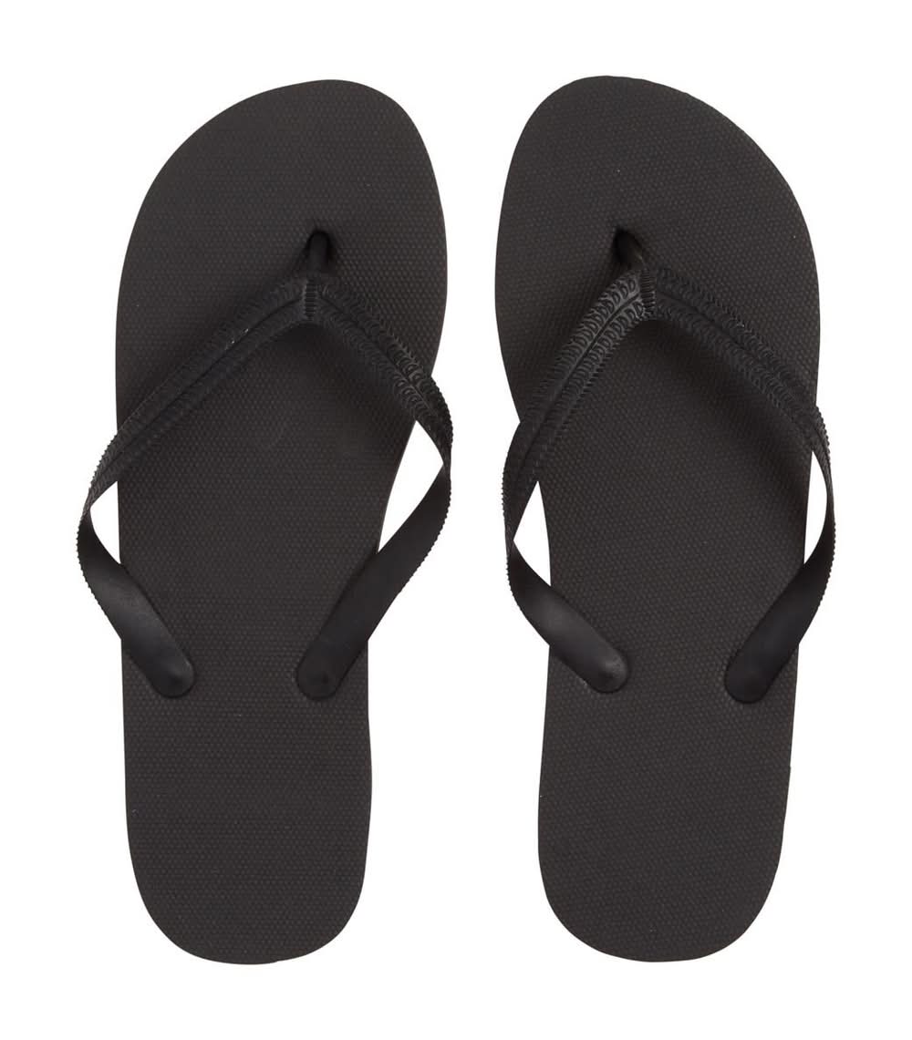 Plain Black Flip Flops Small