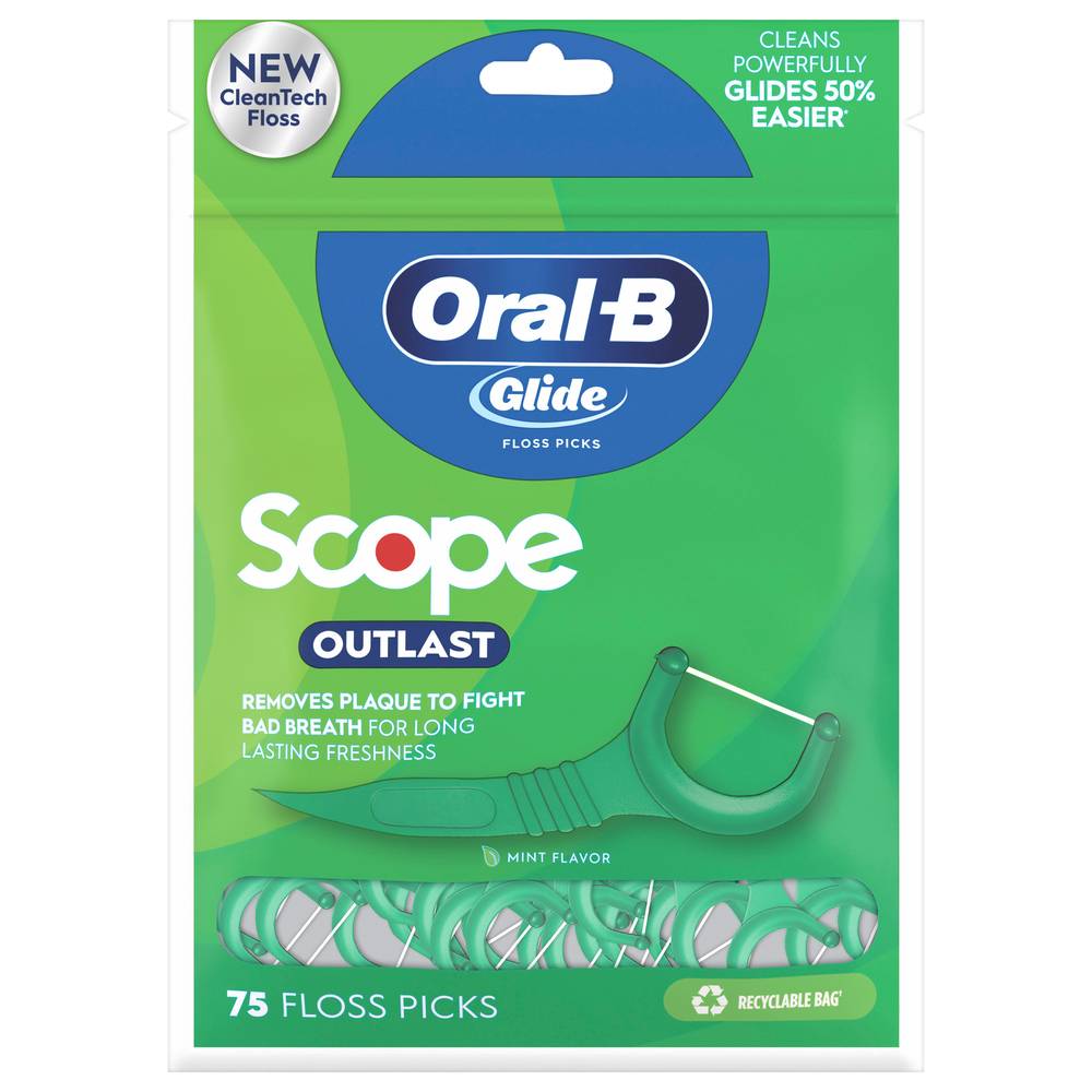 Oral-B Glide Scope Outlast Dental Floss Picks (75 ct) (mint)