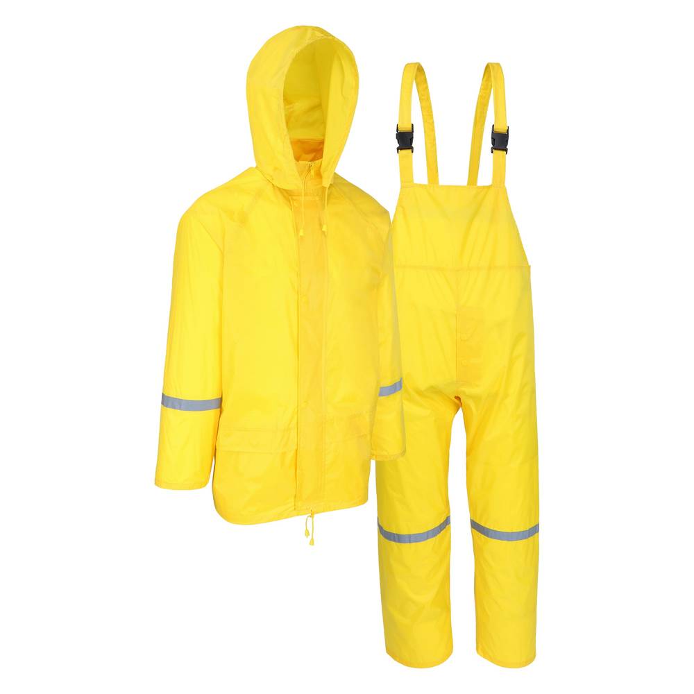 Safety Works 3-Piece Men's Large Yellow Rain Suit | SW44336-L