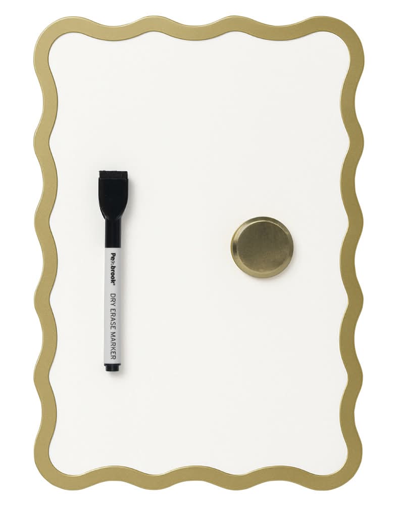 Pembrook Gold Scalloped Desktop Dry Erase Board