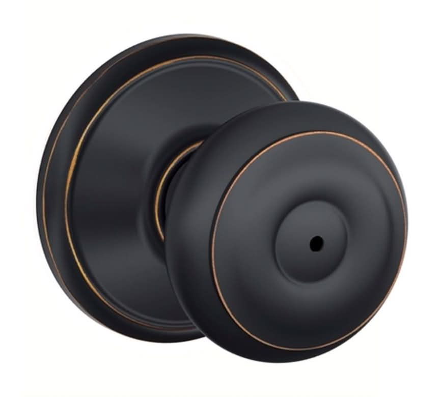 Schlage Georgian Aged Bronze Privacy Lockset 1-3/4 In.
