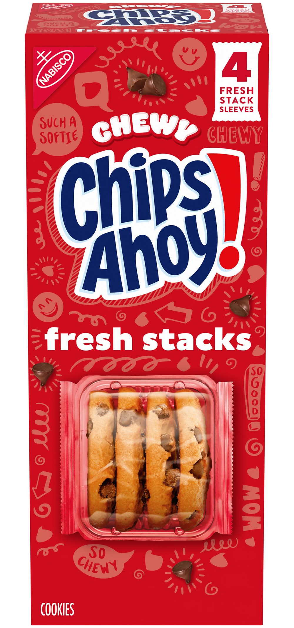 Chips Ahoy! Fresh Stacks Chewy Chocolate Chip Cookies (8.65 oz, 4 ct)