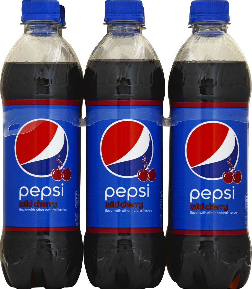 Pepsi Soda, Wild Cherry (6 x 16.9 fl oz)