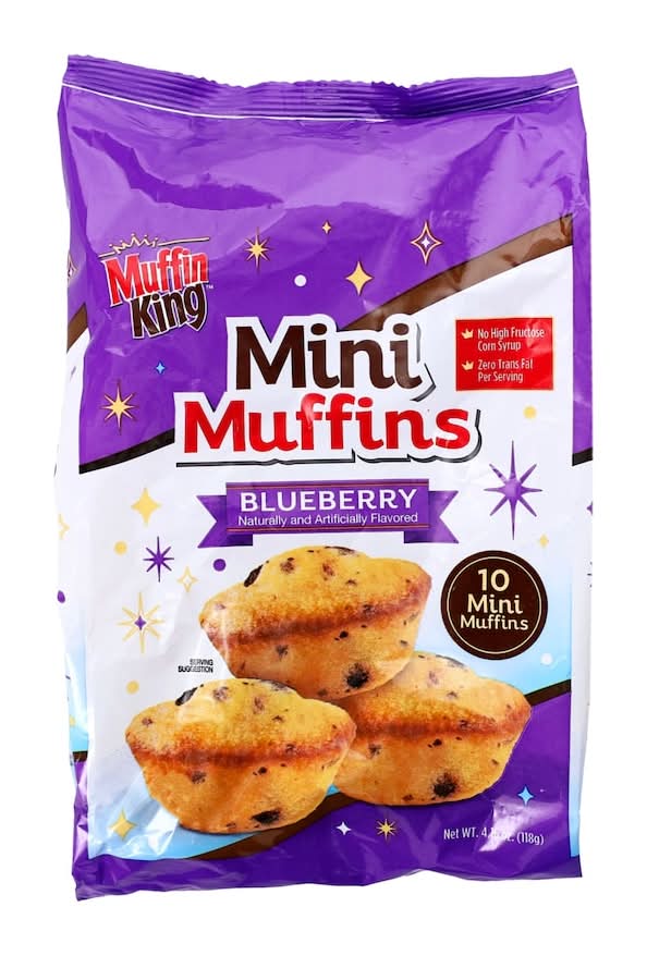 Muffin King Blueberry Mini Muffins, 10-pc Pack.
