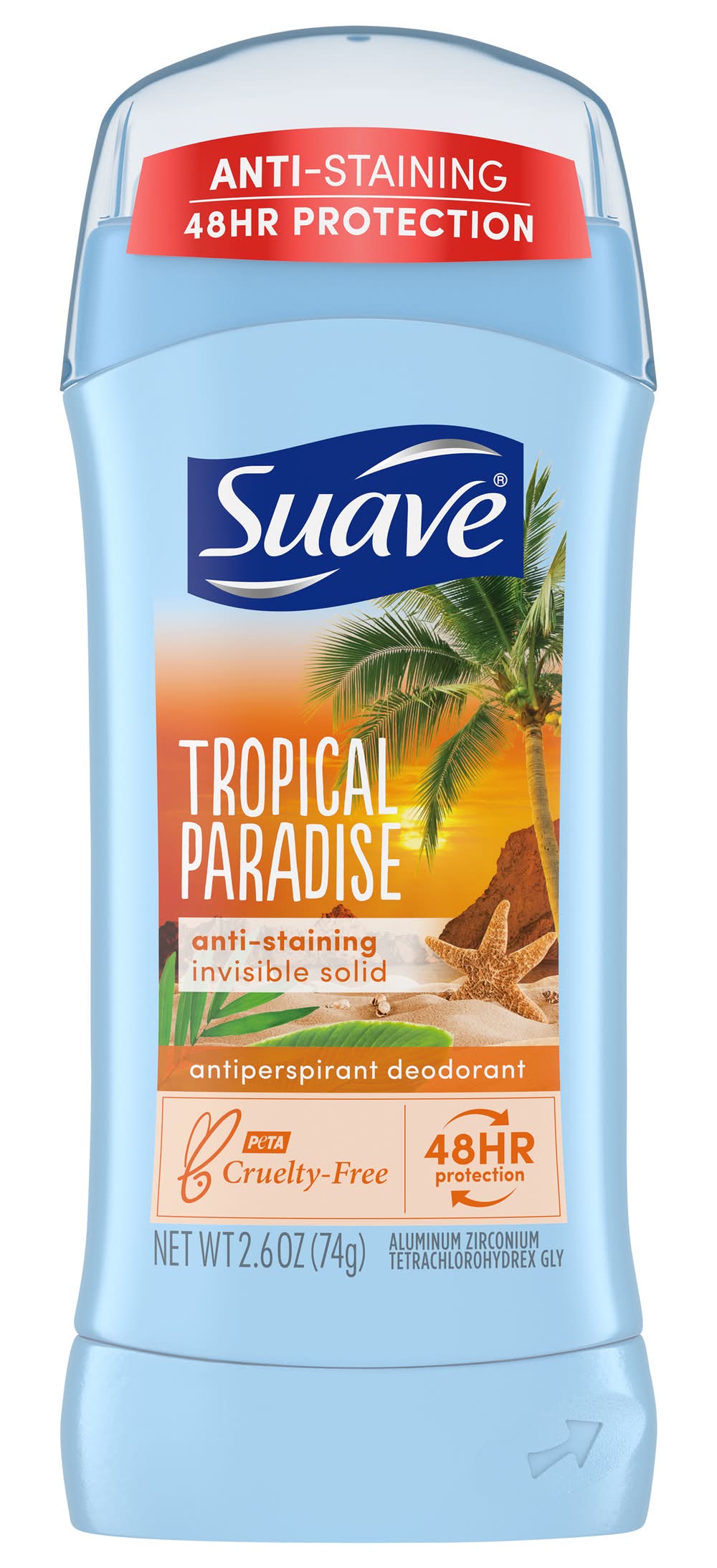 Suave Tropical Paradise Scent Invisible Solid Antiperspirant (2.6 oz)