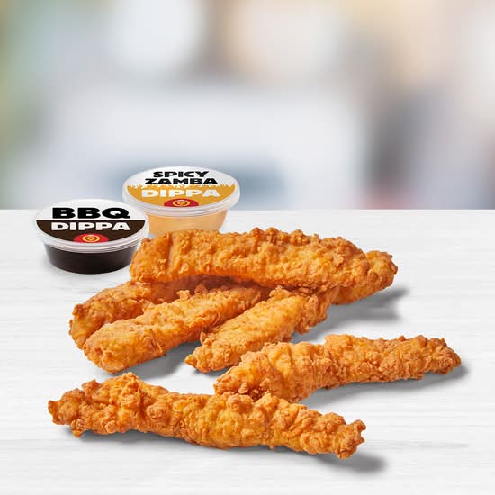 6 Chicken Fingers + 2 Dippas
