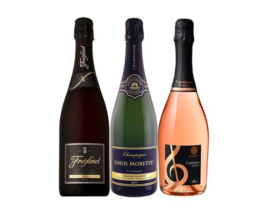 406137：シャンパーニュも入ったスパークリングワイン3本セットD 750ML*3本 / sparkling wine include Champagne 750ML×3 Bottle