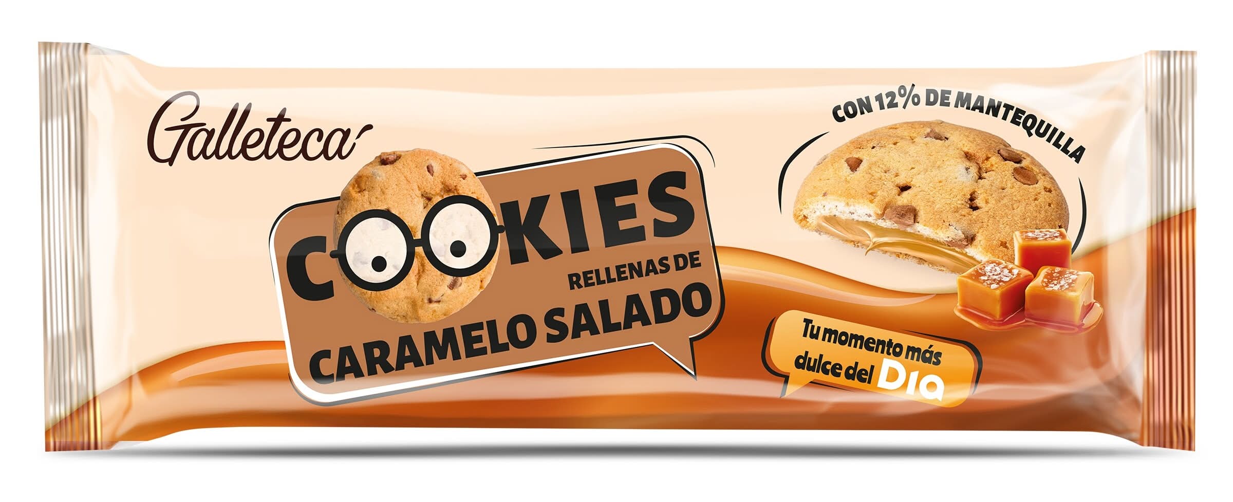 Galletas Rellenas De Caramelo Salado Galleteca De Dia Bolsa 120 G