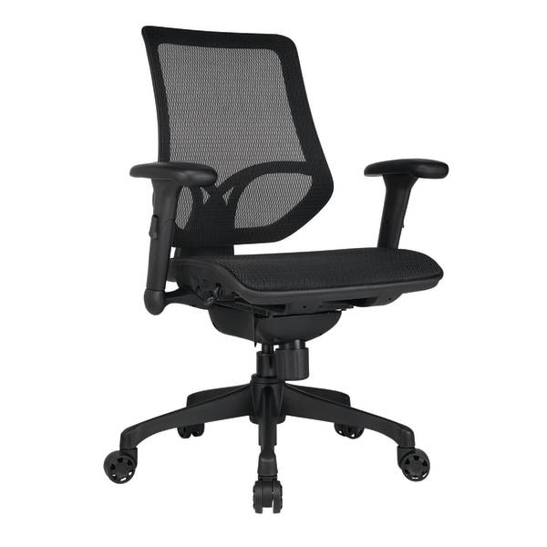 Workpro 1000 Series Ergonomic Mesh/Mesh Mid-Back Task Chair, Black/Black