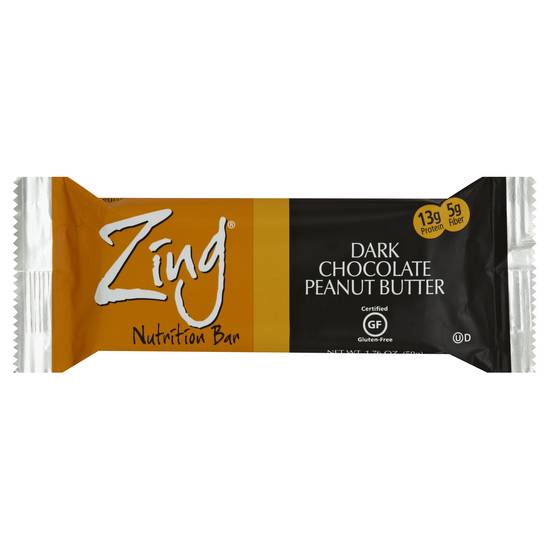 Zing Dark Chocolate Peanut Butter Nutrition Bar