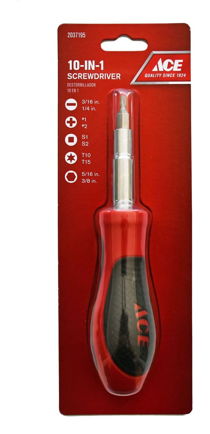 Ace 10 In 1 Multi Bit Screwdriver 1 Pk