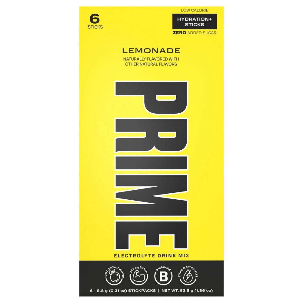 Prime Electrolyte Drink Mix Powder, Lemonade (0.31 oz, 6 ct)