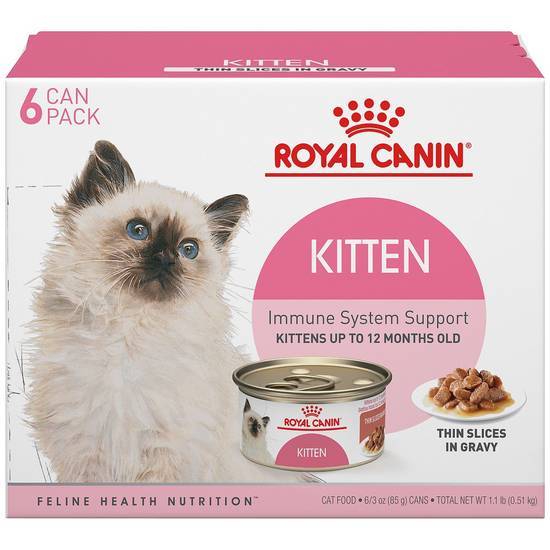 Royal Canin Feline Health Nutrition Thin Slices in Gravy Variety pack Wet Kitten Food, 3 Oz., Count Of 6