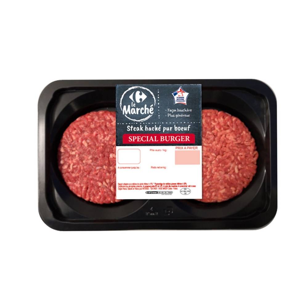 Carrefour - Le marche steaks hachés pur bœuf spécial burger  (2 unités)