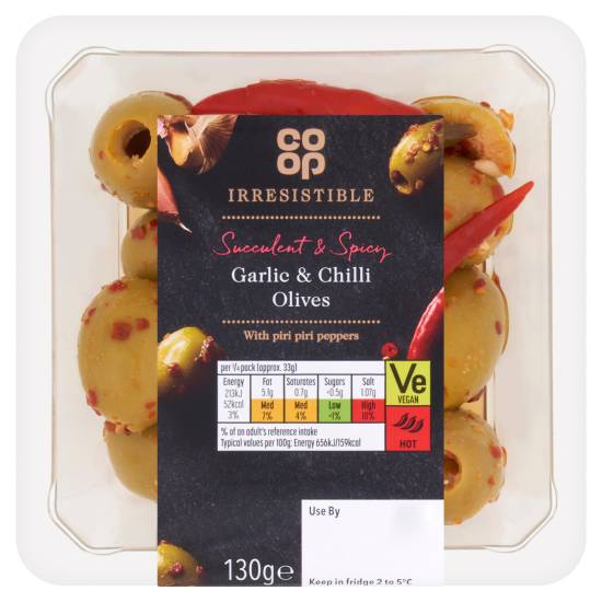 Co-op Irresistible Garlic & Chilli Olives (130g)