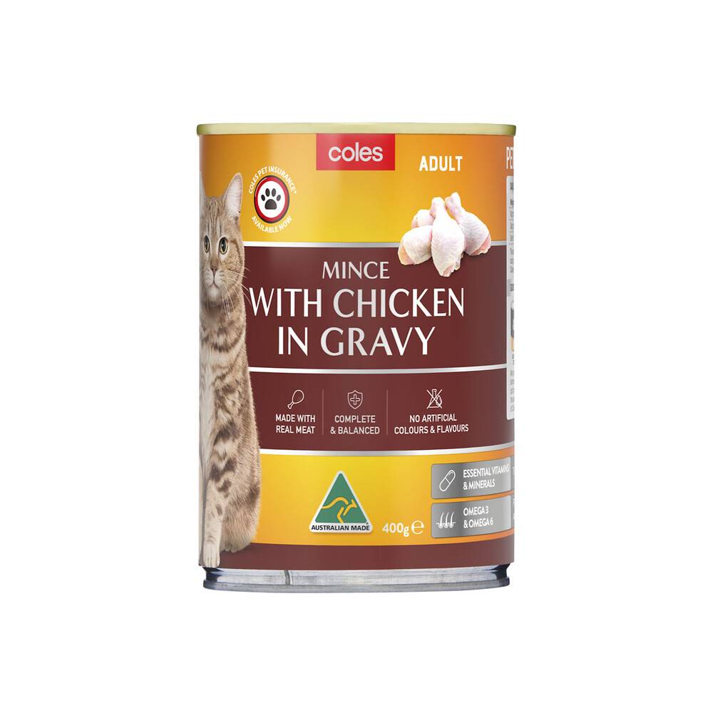 Coles Mince With Chicken Gravy For Adult Cat Food