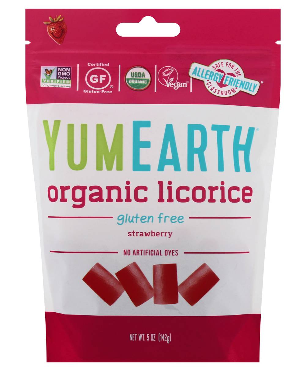 YumEarth Organic Gluten Free Licorice, Strawberry (5 oz)